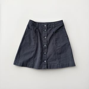 H&M Patch Pocket Denim Mini Skirt Black Size 2 Button Front